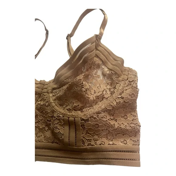 Lonely Label Agnes Longline Lace Bra, Vintage Inspired, Taupe, 36C, NWT